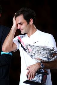 Roger Federer after winning the 2018 Australian Open